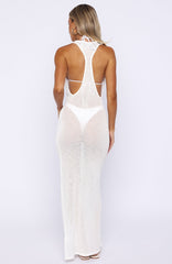 Tropic Waters Knit Maxi Dress White